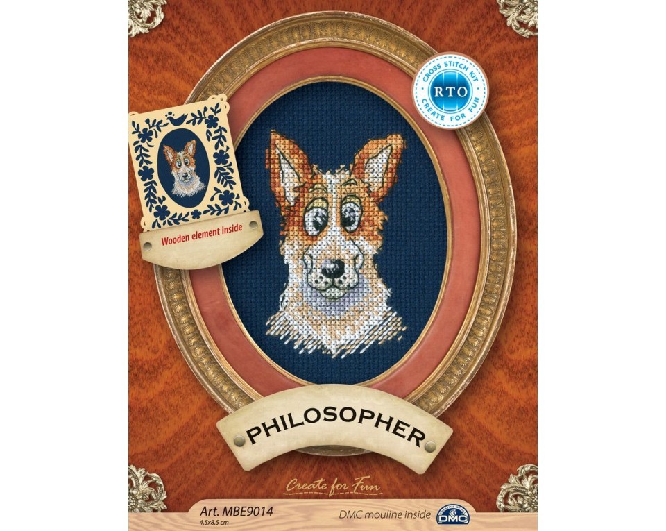 Cross-stitch kit with plywood form "Philosopher", Article: MBE9014