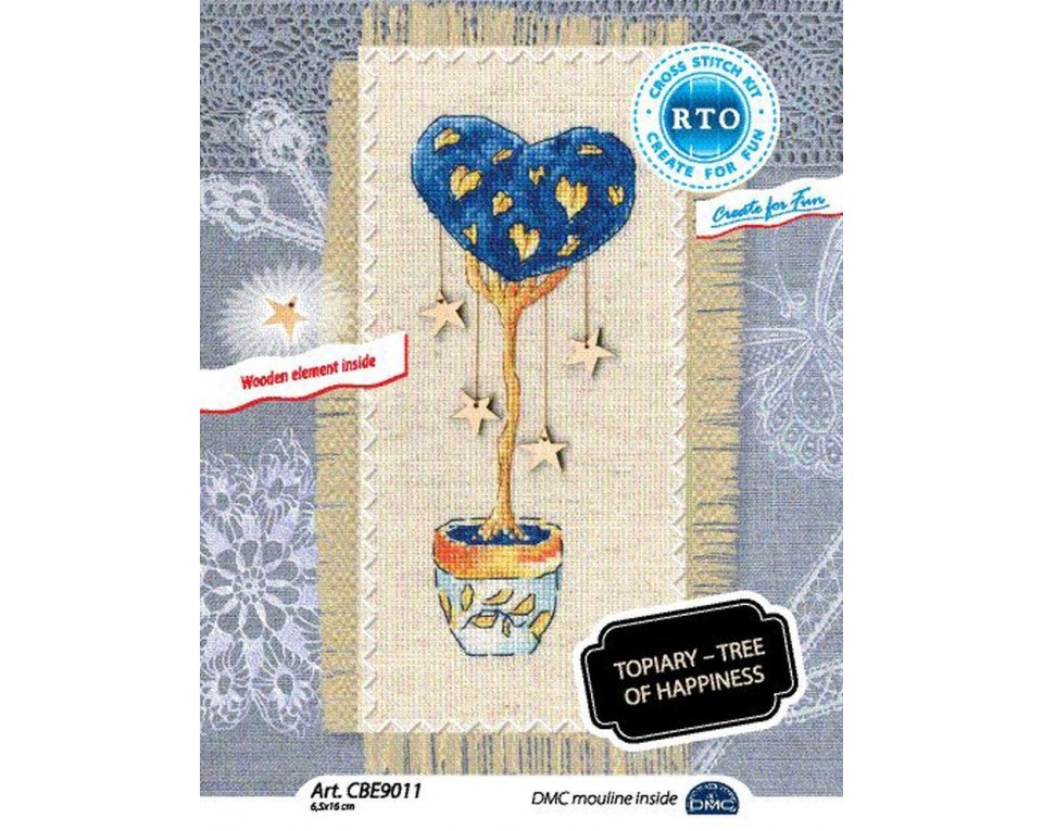 Cross-stitch kits with plywood form "Topiary - tree of happiness", Article: CBE9011
