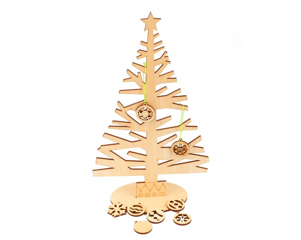 Plywood form - plywood set "Christmas tree" "Buratini", Article: DZ90086