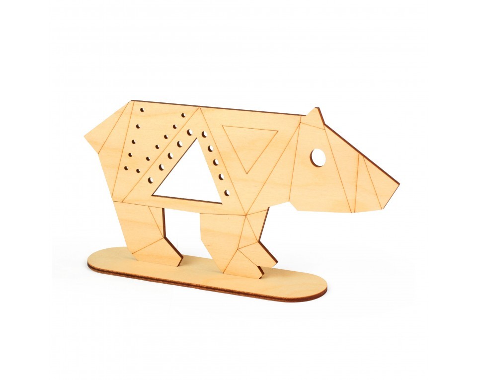 Plywood form "Buratini" in Origami style on a support, Article: DZ80016