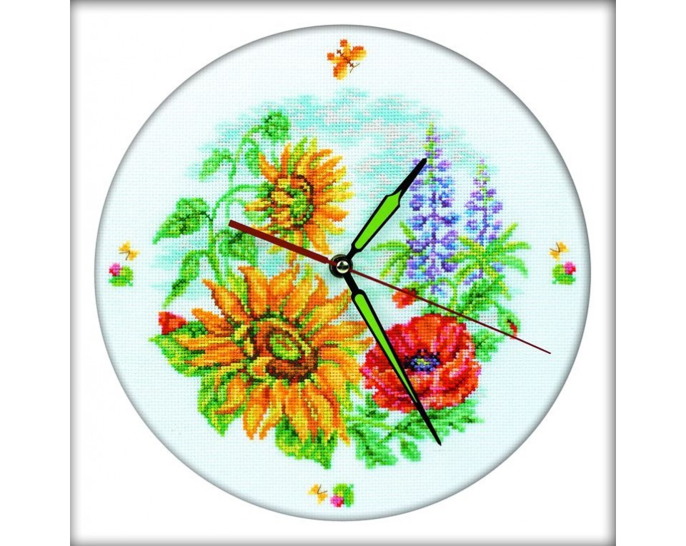 Cross-Stitch Kit – clock "Flower Clock", Article: M40007