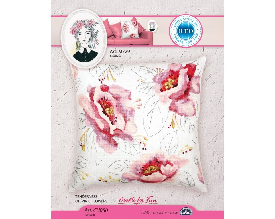 Cross-stitch kit "Tenderness of pink flowers", Article: CU050