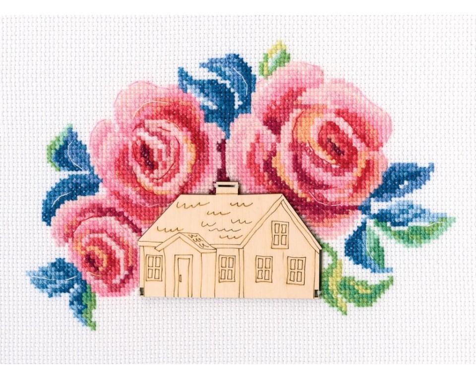 Cross-stitch kits with plywood form "Street of flowers", Article: MBE9001