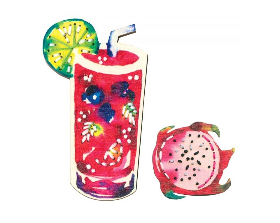 Plywood magnet kit with an applied design "Rich Fruits", Article: EHW012