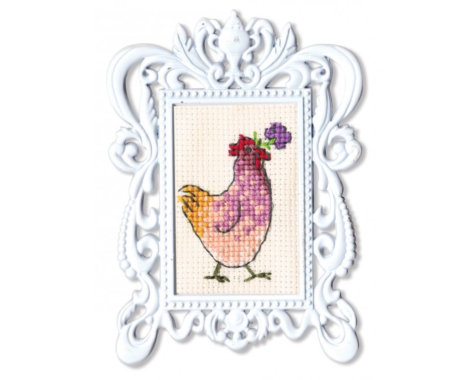 Cross-Stitch Kit "Hen with flower", Article: FA007