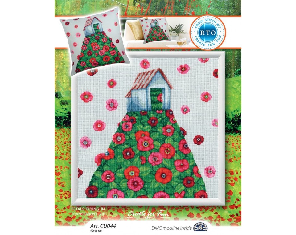 Cross-stitch kit "Petals flying in transparent air", Article: CU044