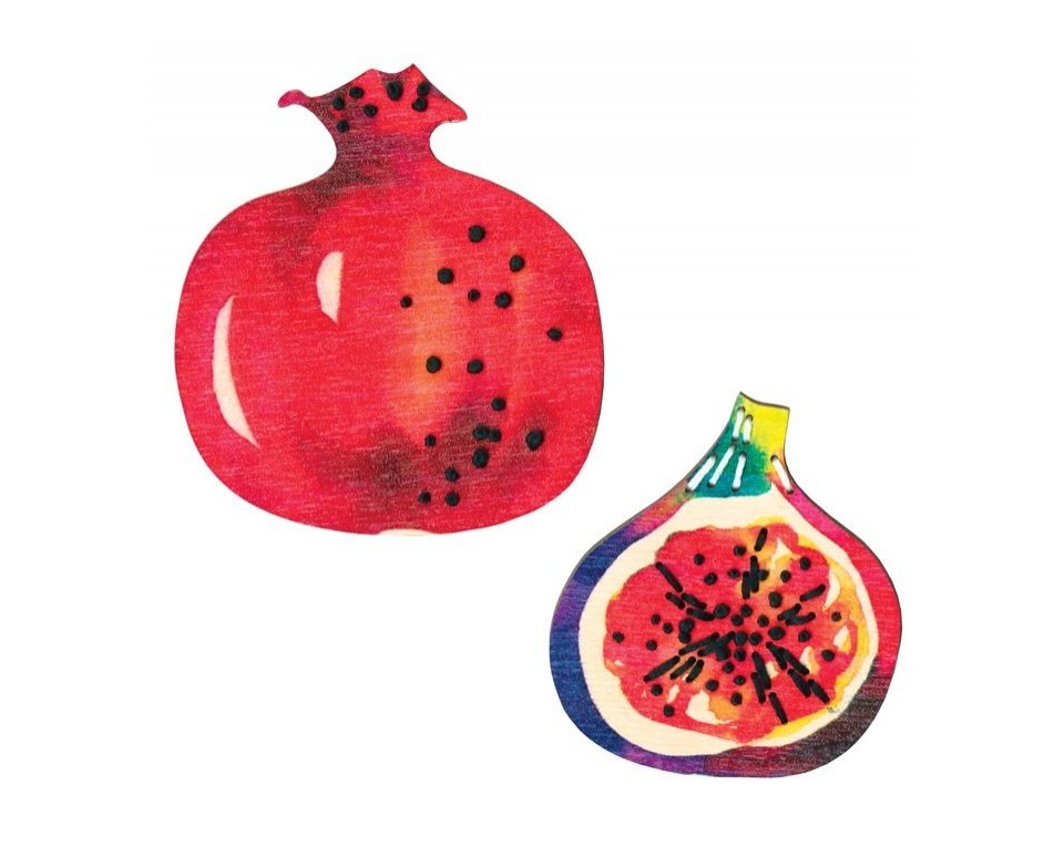 Plywood magnet kit with an applied design "Rich Fruits", Article: EHW015