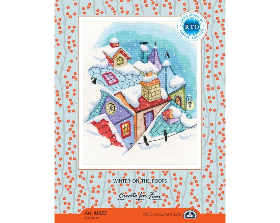 Cross-stitch kits "Winter on the roofs", Article: M655