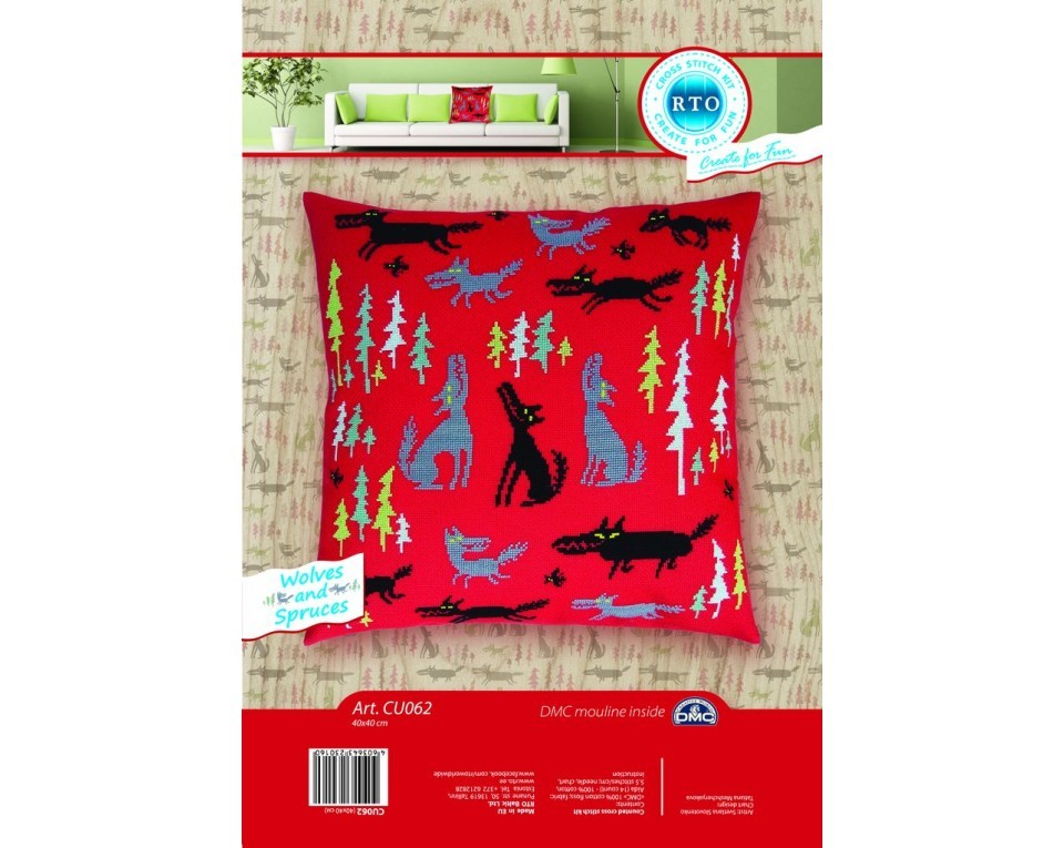 Cross-stitch kit "Wolves and spruces", Article: CU062