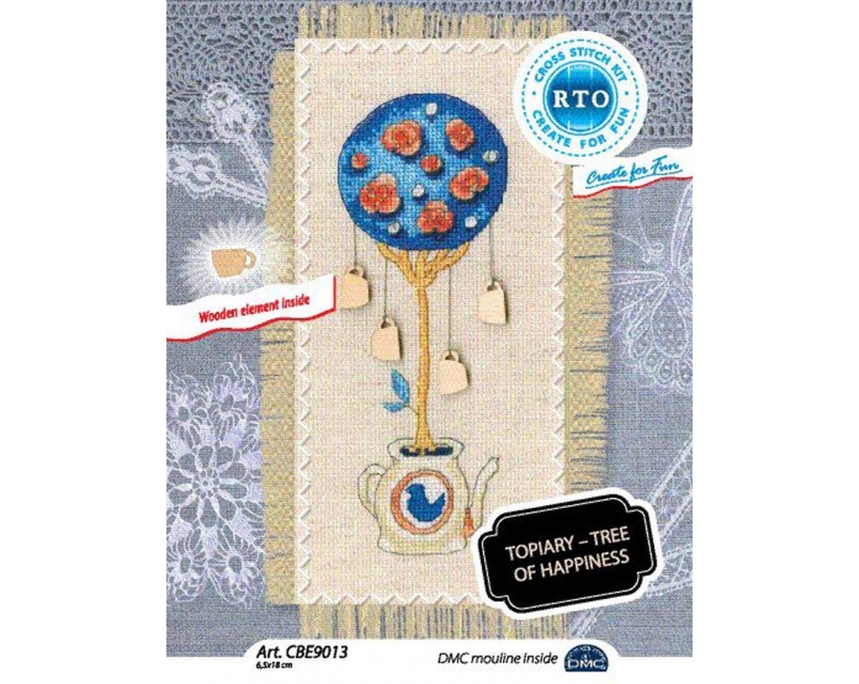 Cross-stitch kits with plywood form "Topiary - tree of happiness", Article: CBE9013