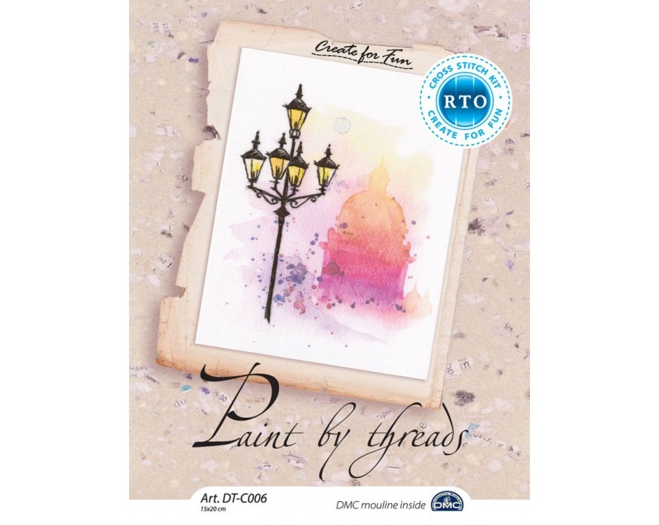 Cross-stitch kits with printed background "Paint by Threads", Article: DT-C006