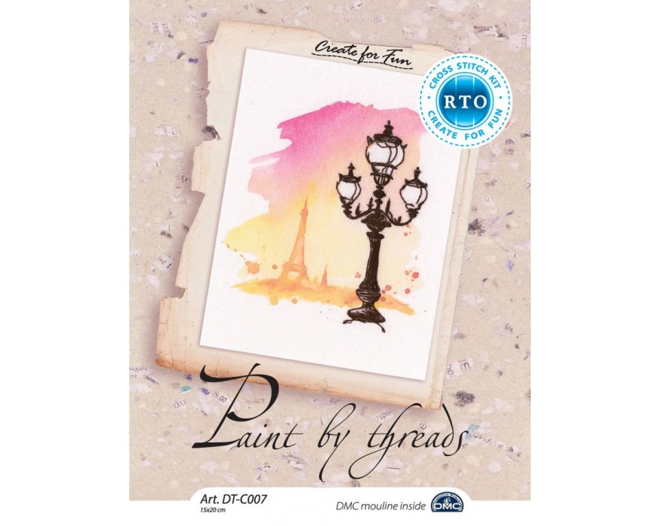 Cross-stitch kits with printed background "Paint by Threads", Article: DT-C007