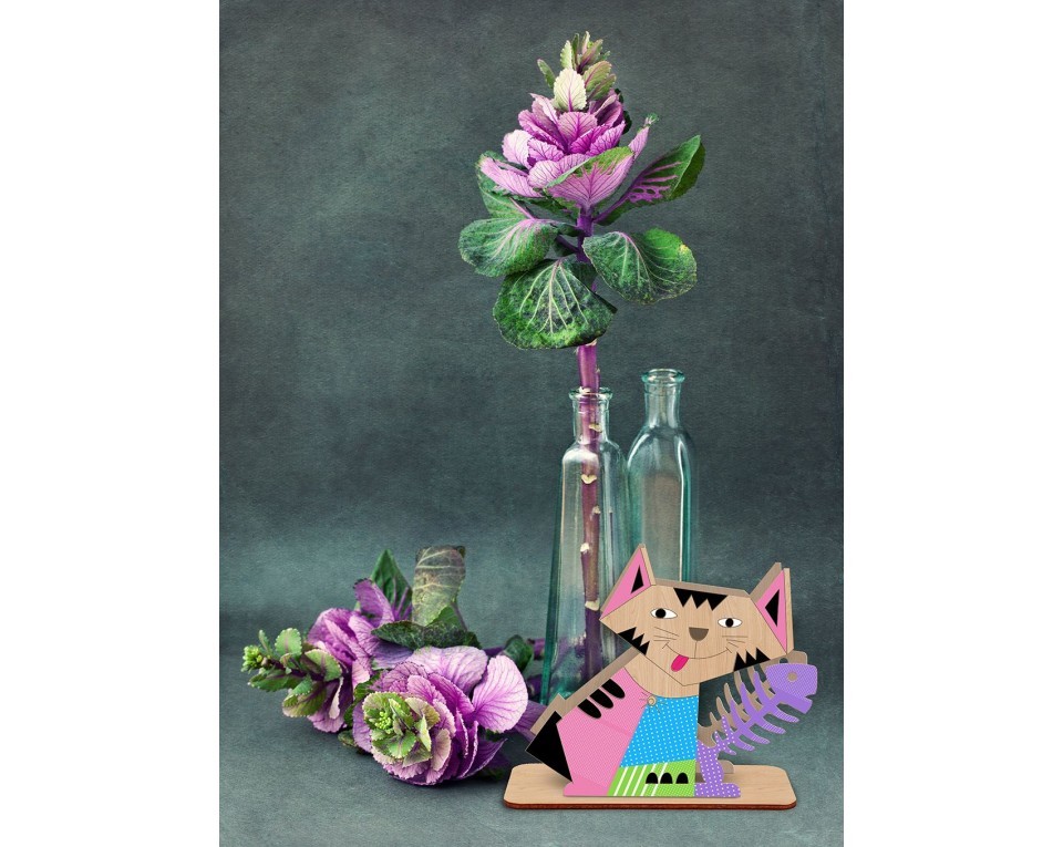Plywood form "Buratini" in Origami style - support, Article: DZ80014