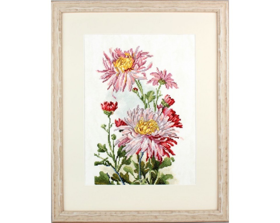 Cross-Stitch Kit "Pink chrysanthemum", Article: M517
