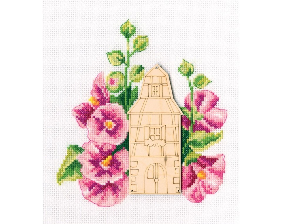 Cross-stitch kits with plywood form "Street of flowers", Article: MBE9003