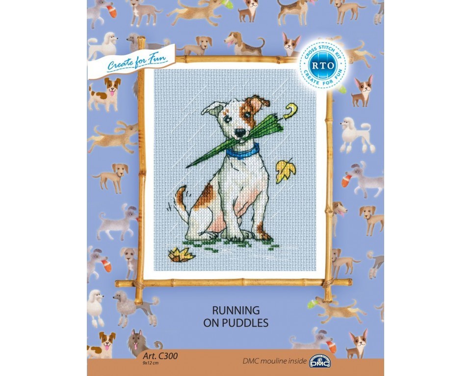 Cross-stitch kit "Running on puddles!", Article: C300