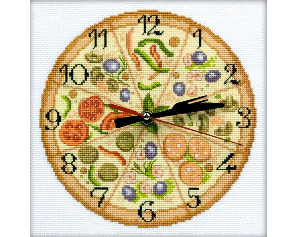 Cross-Stitch Kit – clock "Bon Appetit", Article: M40010