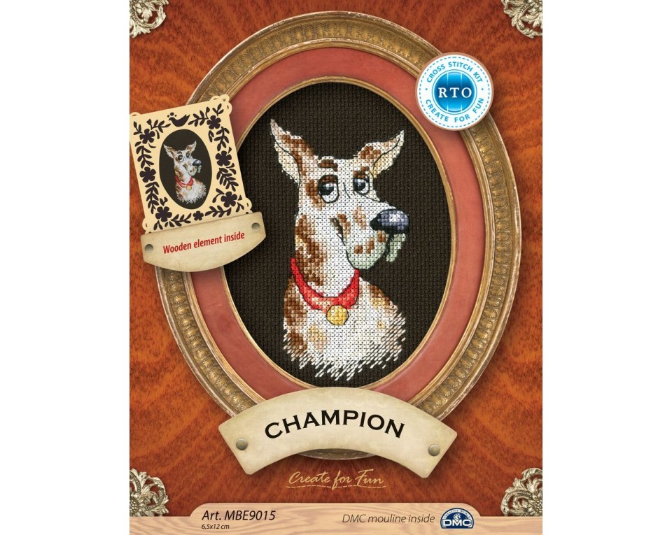Cross-stitch kit with plywood form "Champion", Article: MBE9015