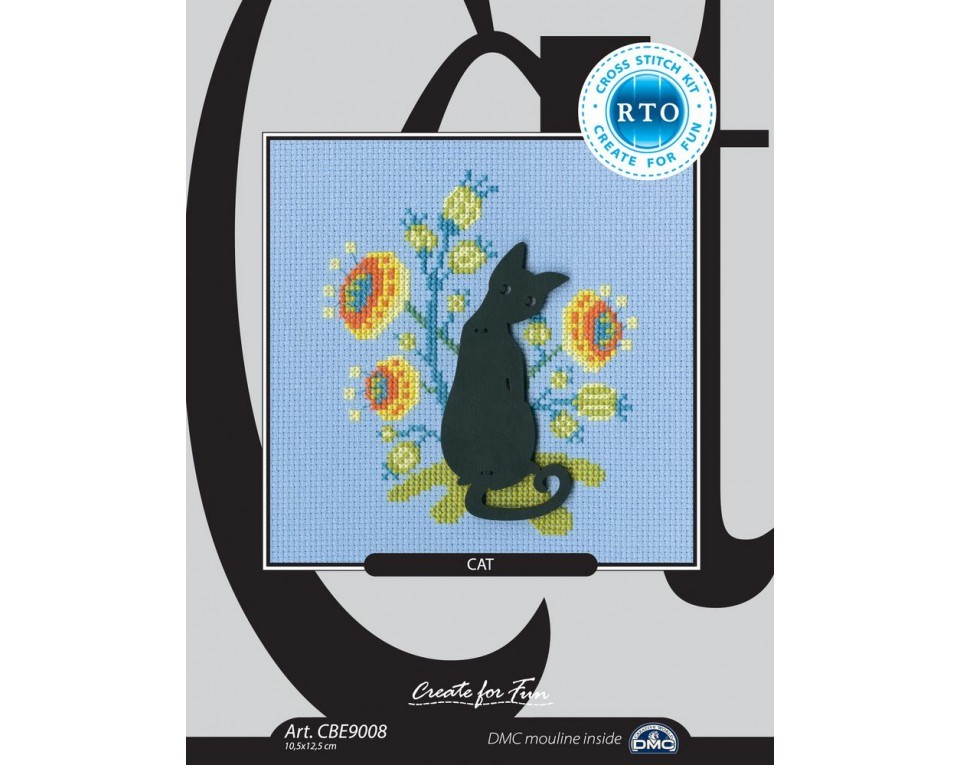 Cross-stitch kit with plywood form "Cat", Article: CBE9008