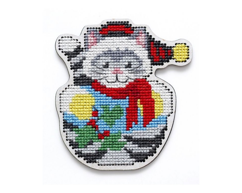 Cross-stitch kit with perforated wooden form, Article: EHW038