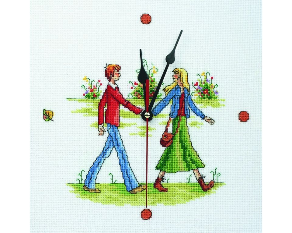 Cross-stitch kit` clock " Date under umbrella", Article: M40003