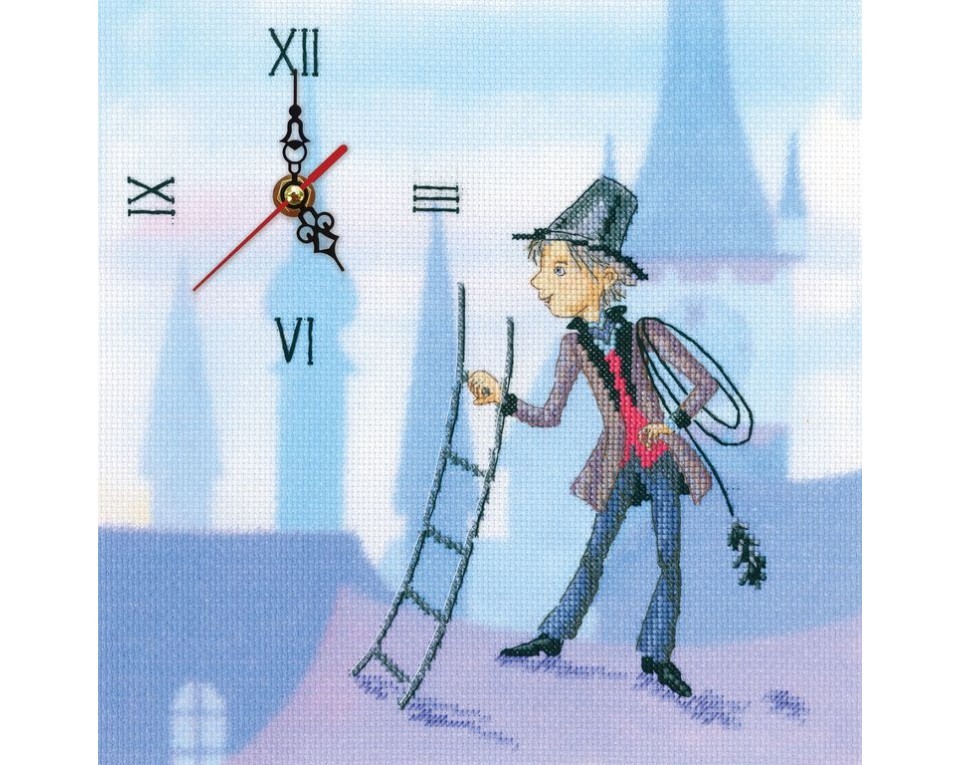 Cross-Stitch Kit – clock "Сhimney-sweeper", Article: M40016