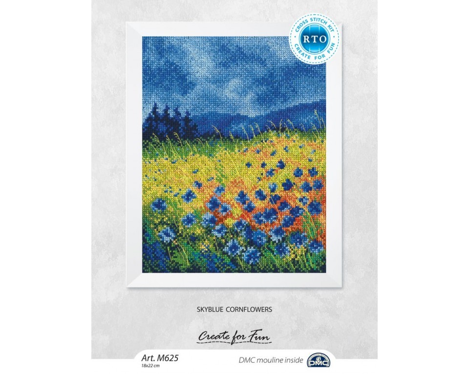 Cross-stitch kits "Skyblue cornflowers", Article: M625
