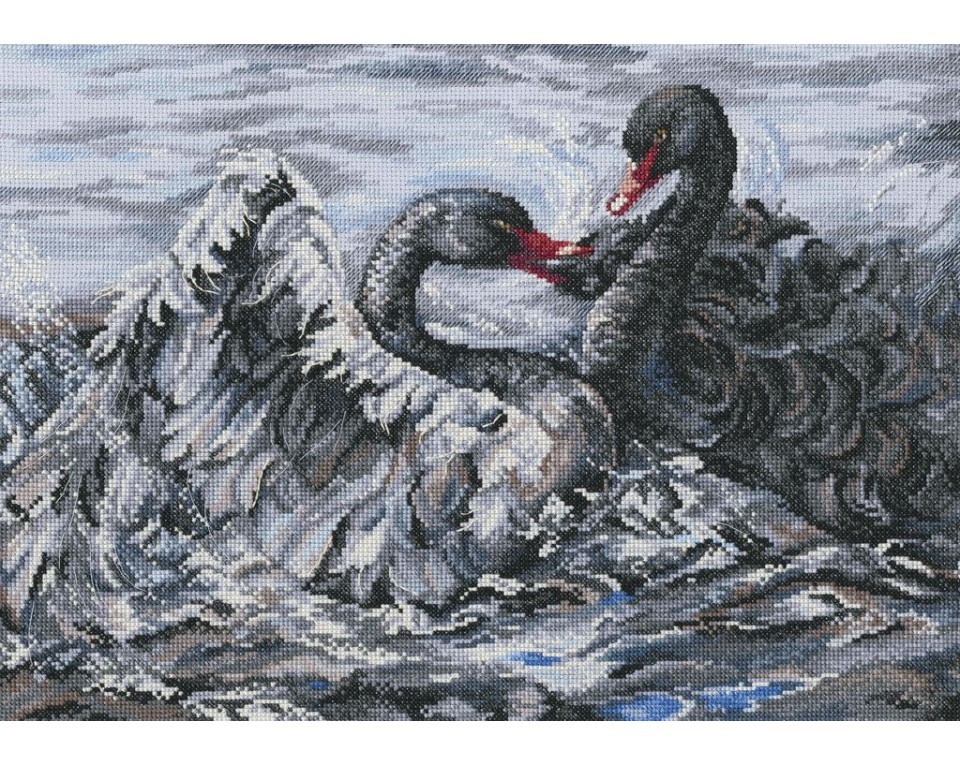 Cross-stitch kit "Two black swans", Article: M557