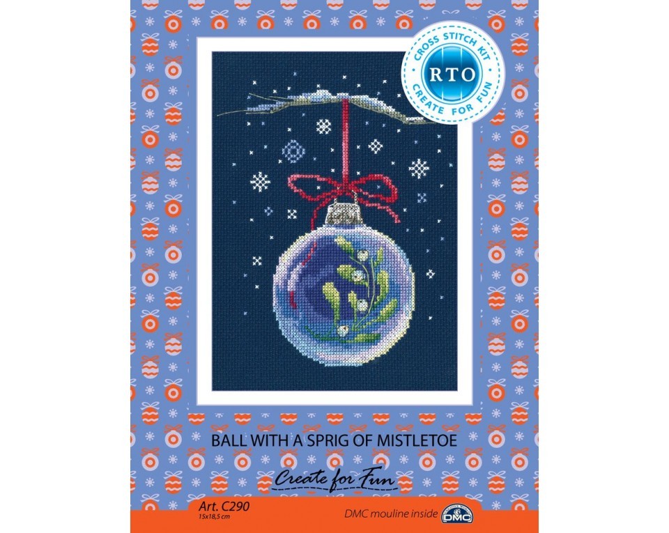 Cross-stitch kit "Ball with a sprig of mistletoe", Article: C290