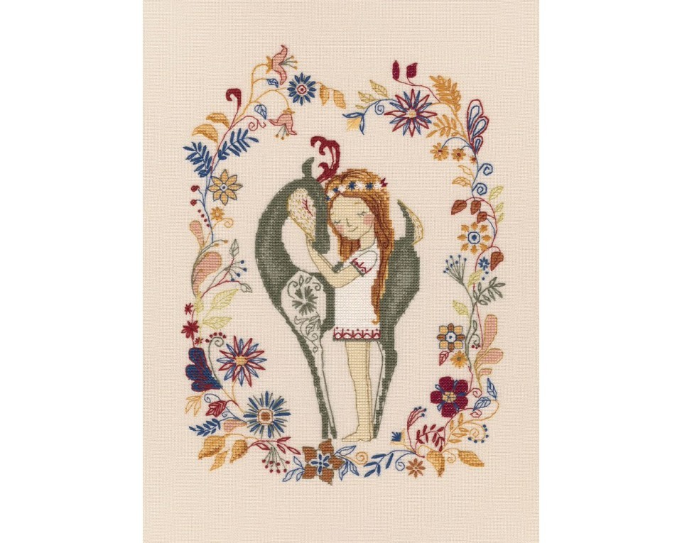 Cross-stitch kit "Girl and Doe", Article: M573