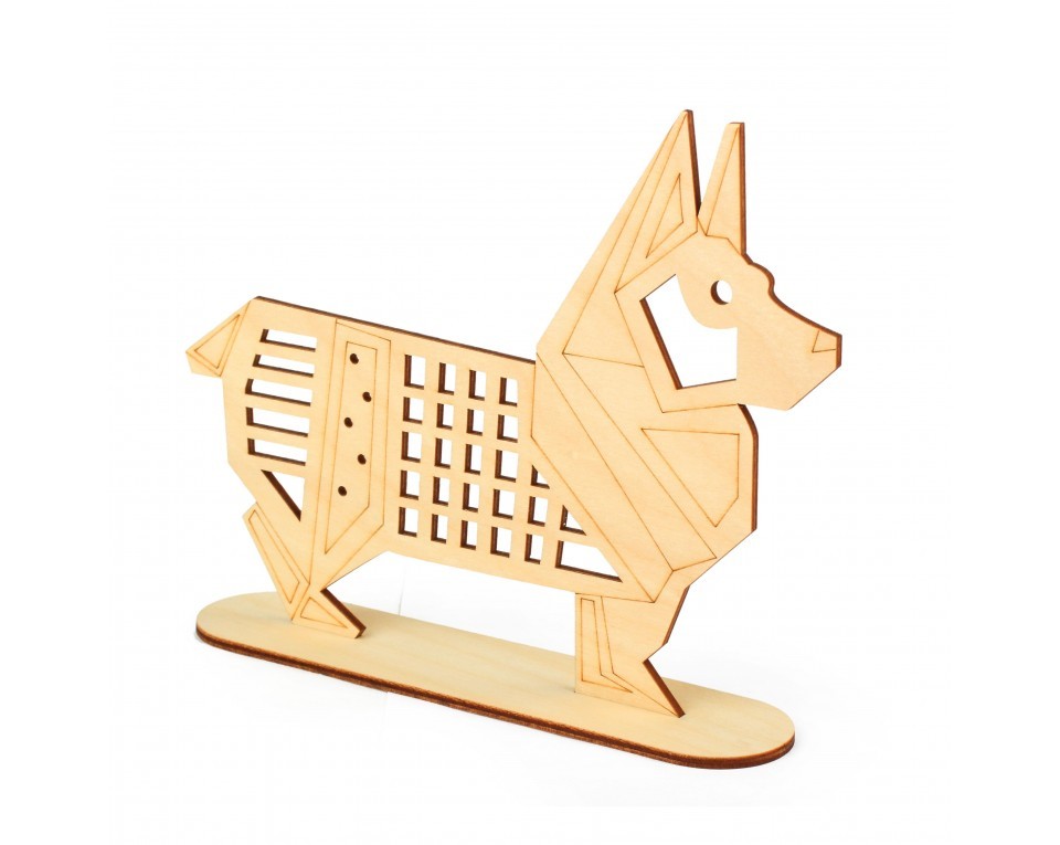 Plywood form "Buratini" in Origami style on a support, Article: DZ80020