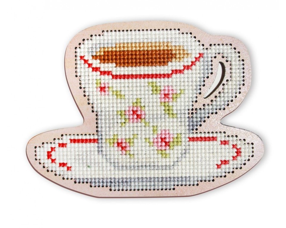 Cross-stitch kit with perforated wooden form, Article: EHW028