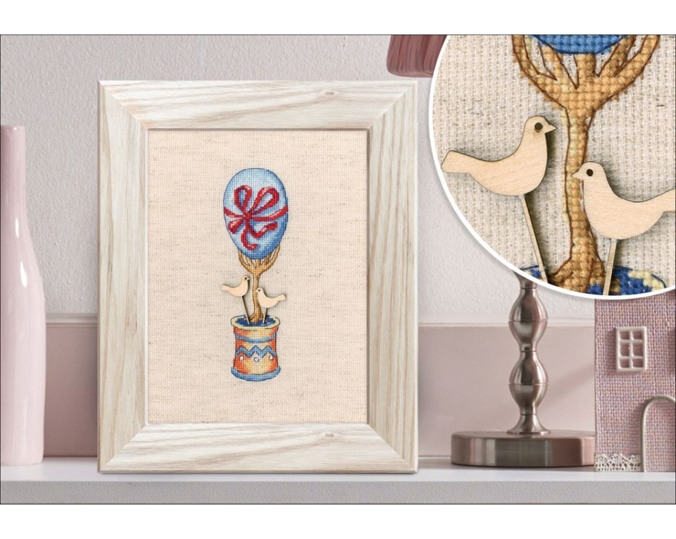 Cross-stitch kits with plywood form "Topiary - tree of happiness", Article: CBE9009