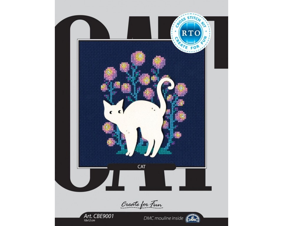 Cross-stitch kit with plywood form "Cat", Article: CBE9001