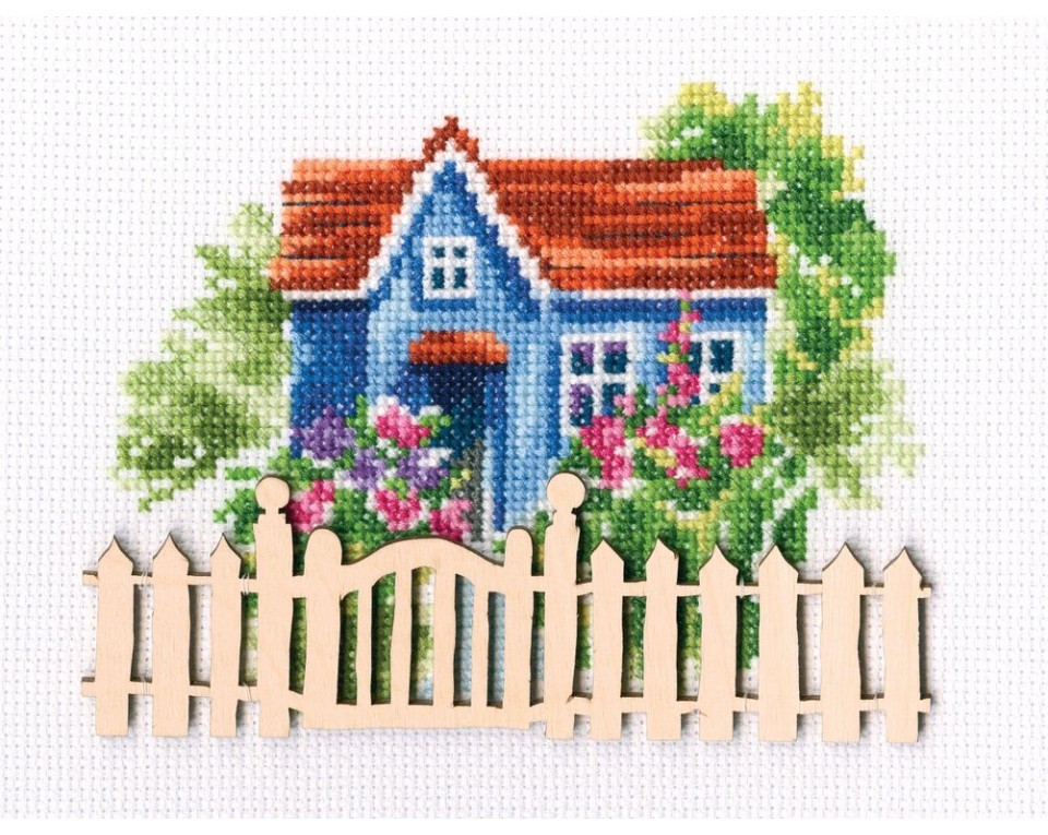 Cross-stitch kit with plywood form "My sweet home", Article: MBE9006