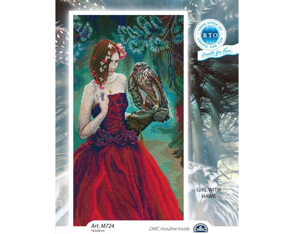Cross-stitch kit "Girl with hawk", Article: M724