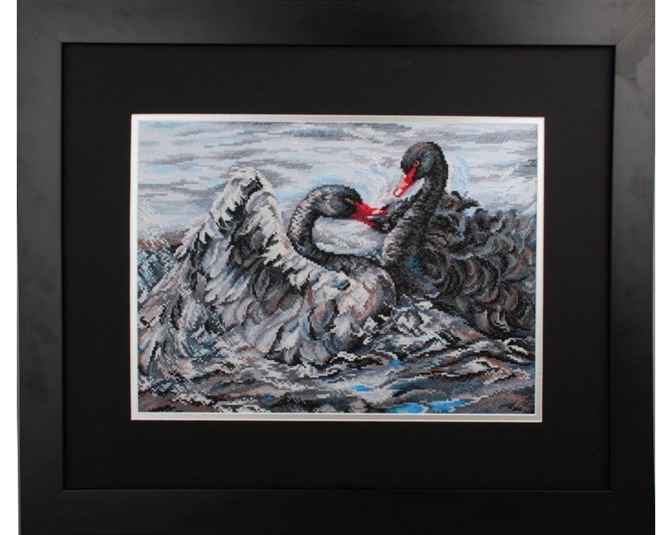 Cross-stitch kit "Two black swans", Article: M557