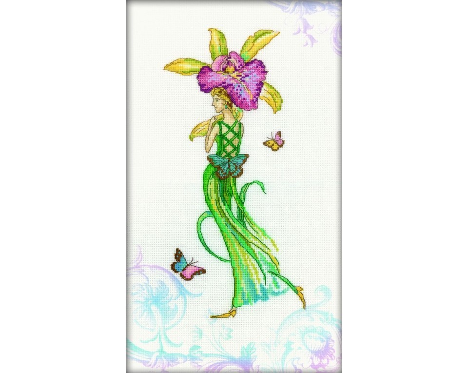 Cross-stitch kits with printed background "Lady, Article: M70006