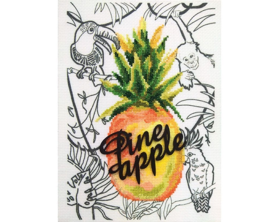 Cross-stitch kits with printed background "Pineapple", Article: M70036
