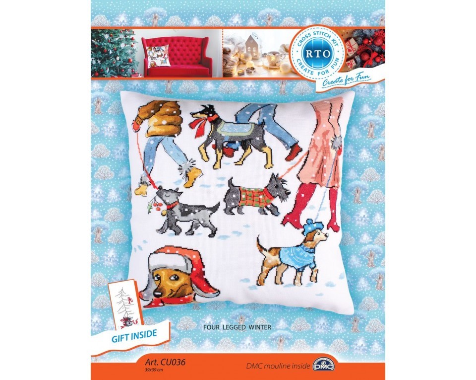 Cross-stitch kit "Four-legged winter", Article: CU036