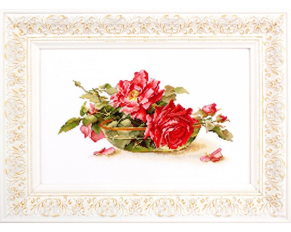 Cross-Stitch Kit "Roses in tea bowl", Article: M525