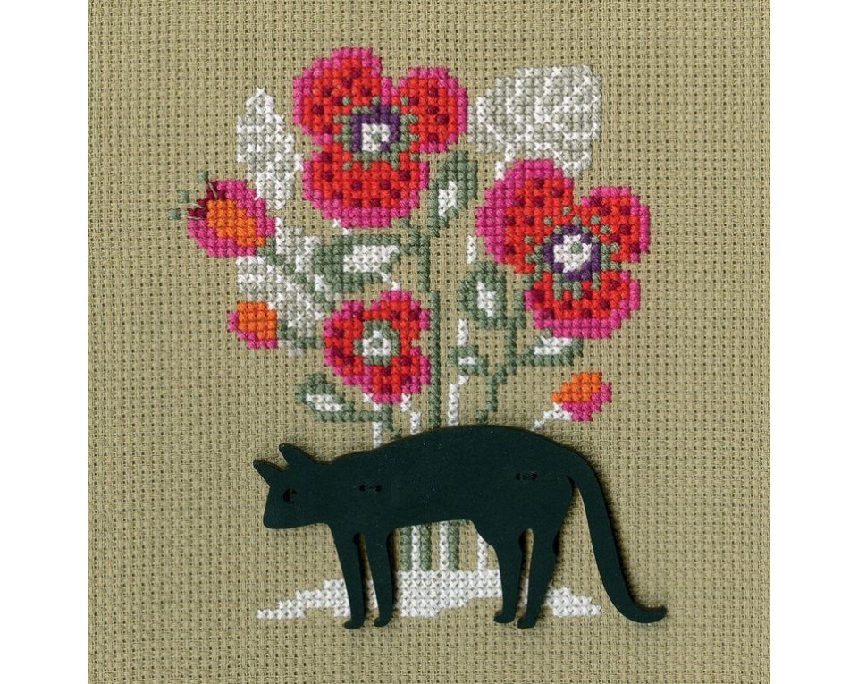 Cross-stitch kit with plywood form "Cat", Article: CBE9004