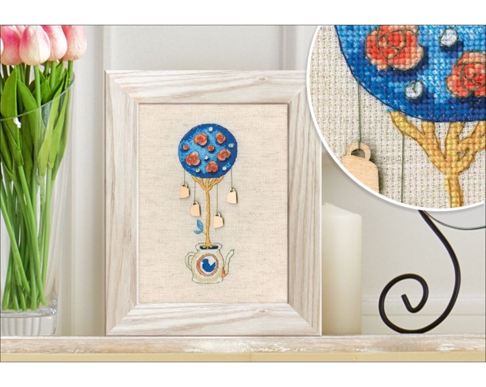 Cross-stitch kits with plywood form "Topiary - tree of happiness", Article: CBE9013