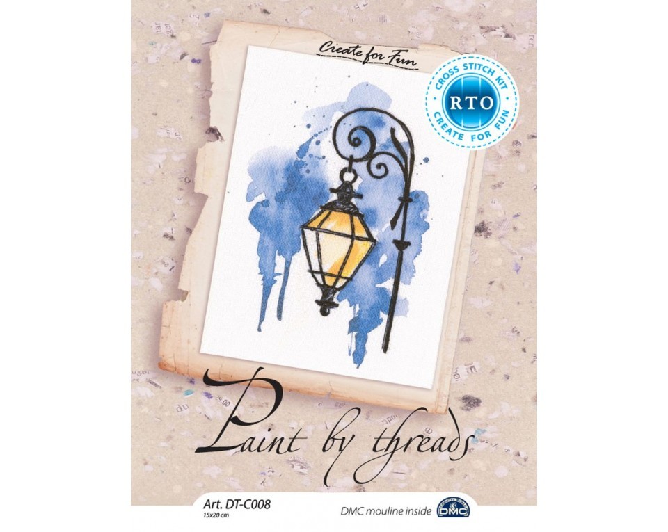 Cross-stitch kits with printed background "Paint by Threads", Article: DT-C008