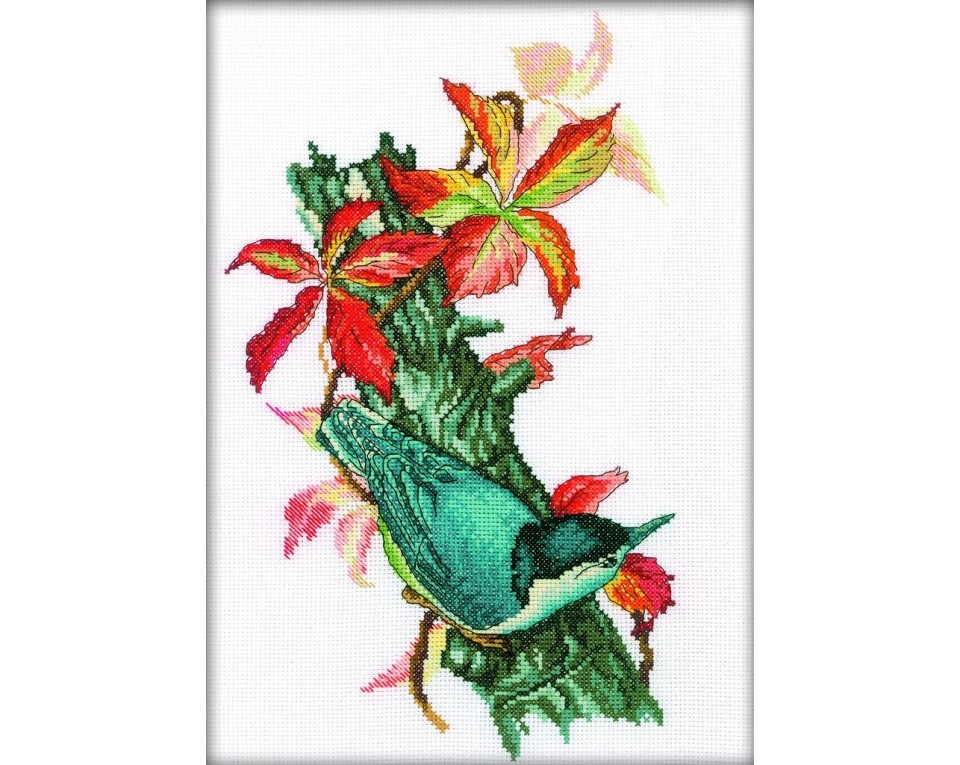 Cross-Stitch Kit " Beautiful Nuthatch", Article: M226