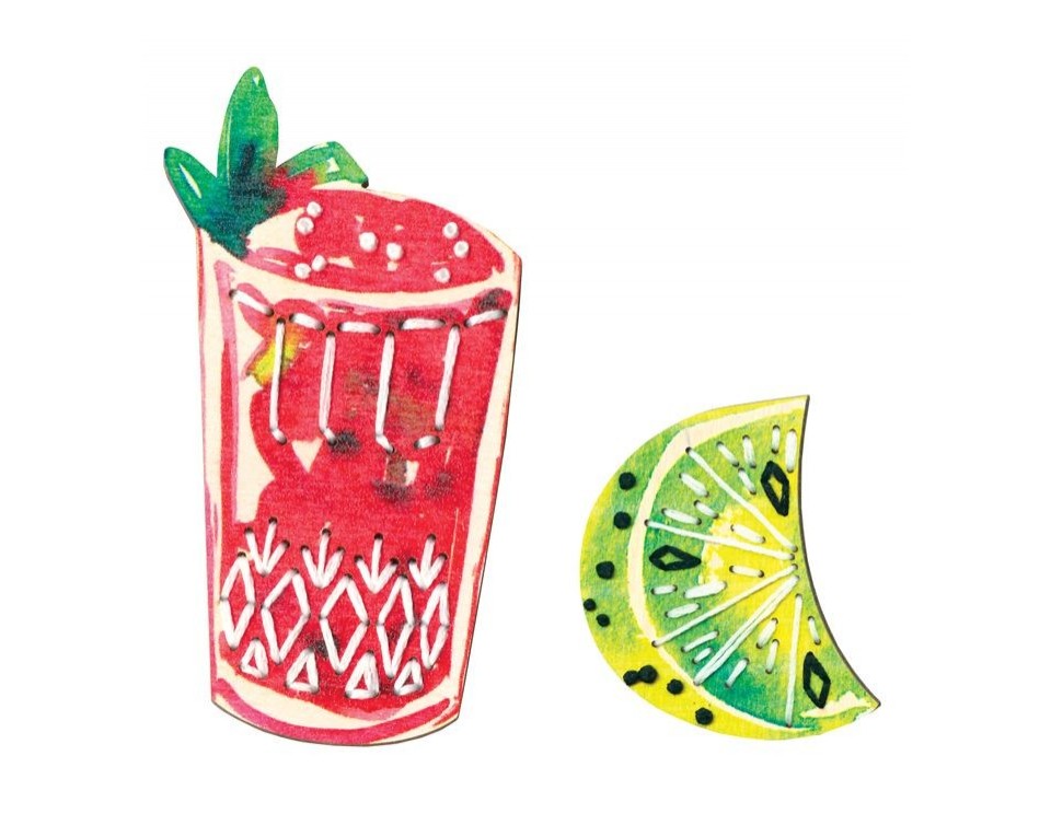 Plywood magnet kit with an applied design "Rich Fruits", Article: EHW014