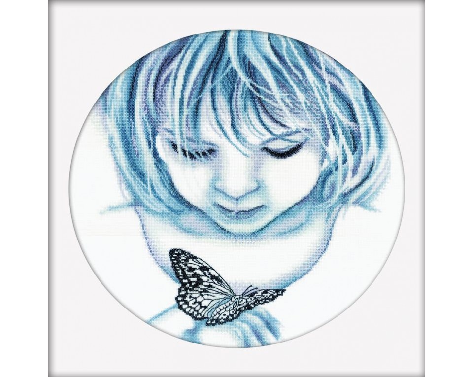 Cross-Stitch Kit "Girl with batterfly", Article: M176