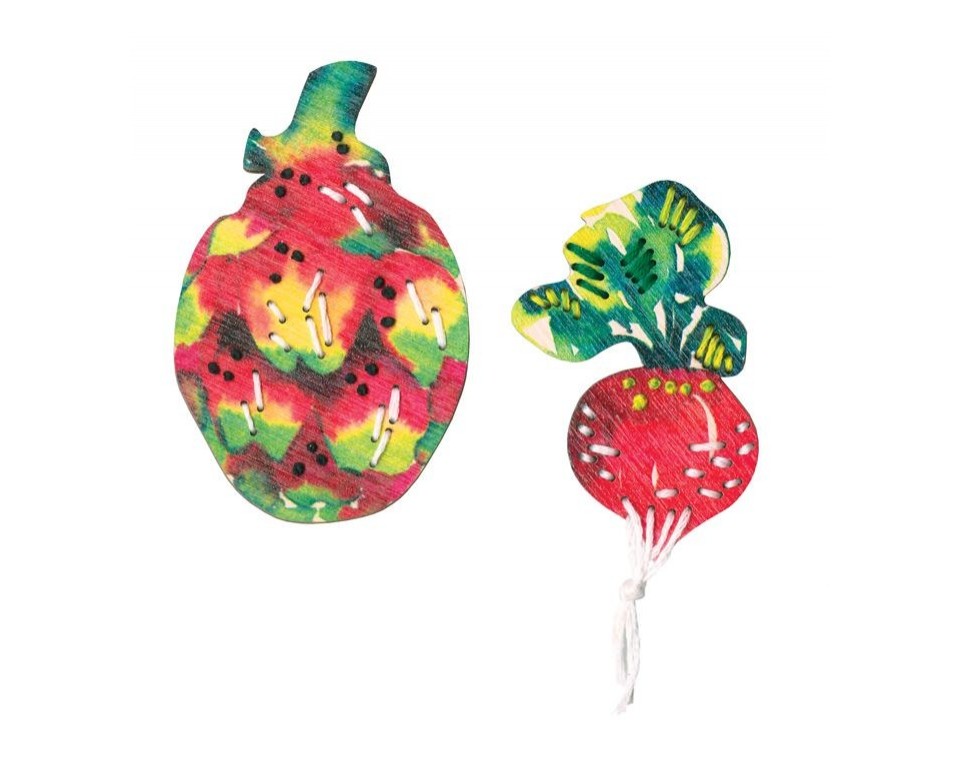 Plywood magnet kit with an applied design "Rich Fruits", Article: EHW013