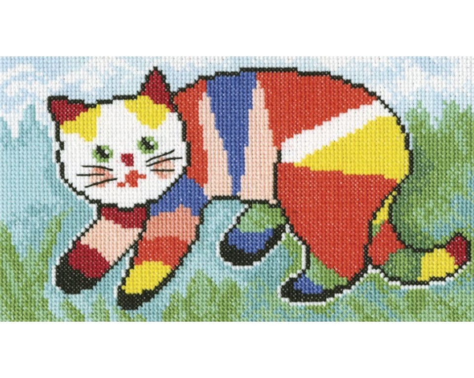 Cross-Stitch Kit "Ipainted the cat...", Article: M533