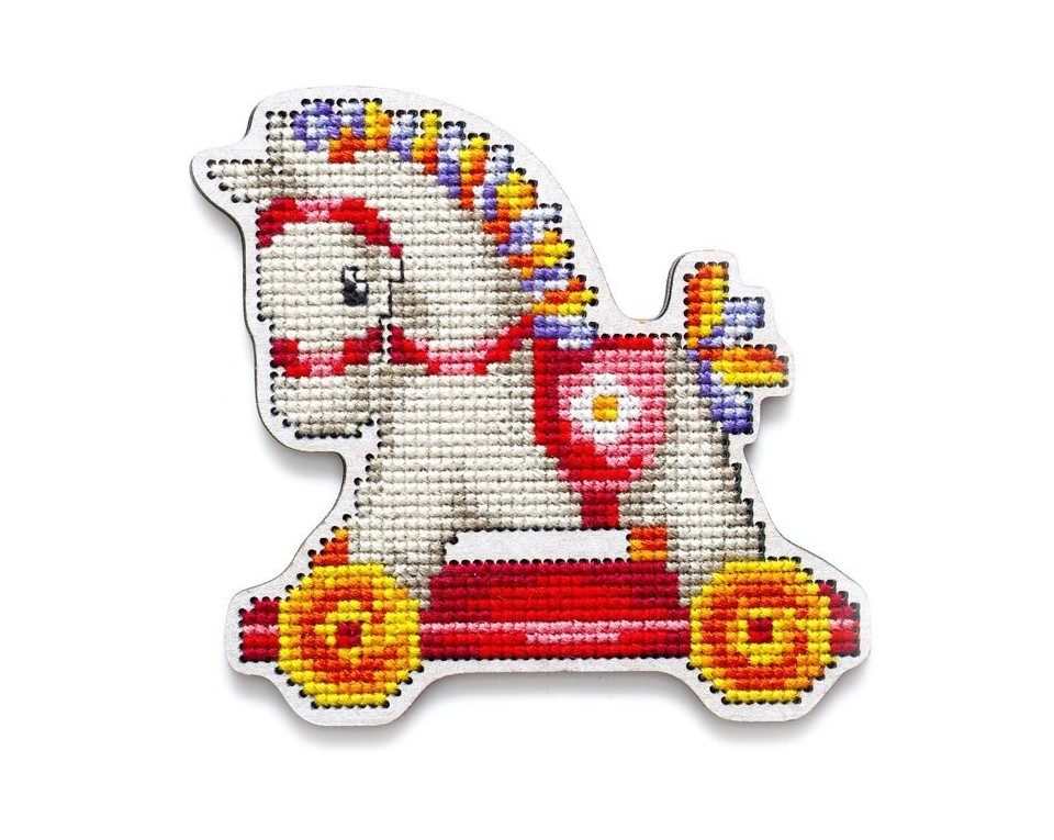 Cross-stitch kit with perforated wooden form, Article: EHW053